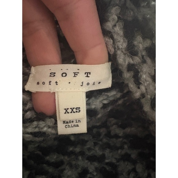 Soft Joie Turtleneck‎ Sweater Fuzzy Knit Diamond Pattern Pullover XXS - Picture 3 of 5